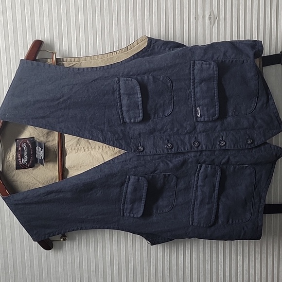 Vintage Faconnable linen tailored Mens vest/ waistcoat